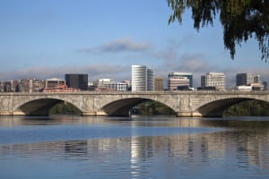 Rosslyn, Virginia and Potomac River during the morning