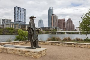 Status of Stevie Ray Vaughan and Downtown Austin, Texas