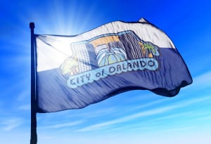 Orlando, Florida (USA) flag waving on the wind